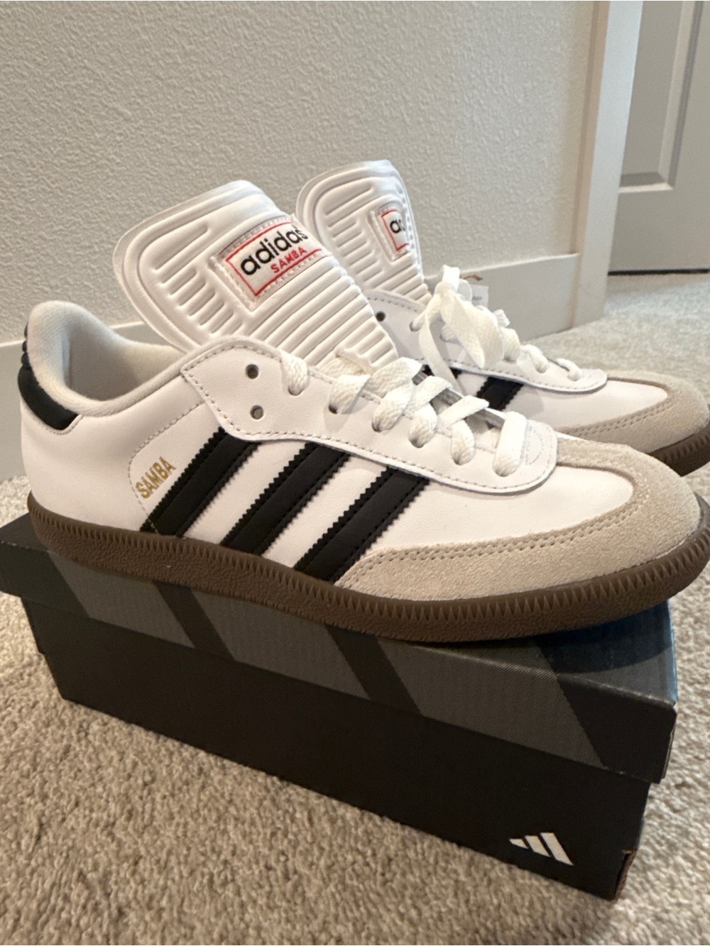 adidas Samba Classic Sneakers White & Brown US 7M (8-8.5W)